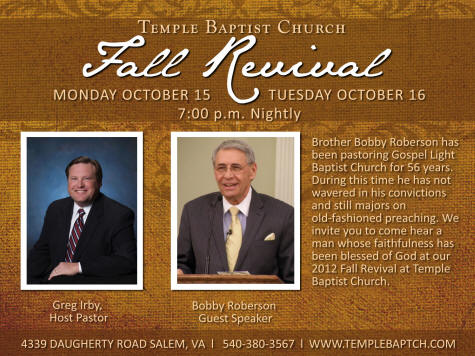 Fall Revival with Brither Bobby Roberson